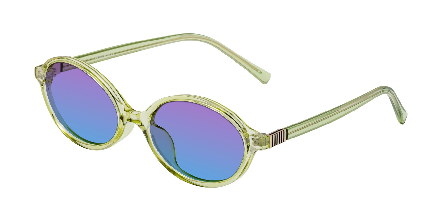Angle of Ubell in Transparent Green with Purple / Blue Gradient Lenses