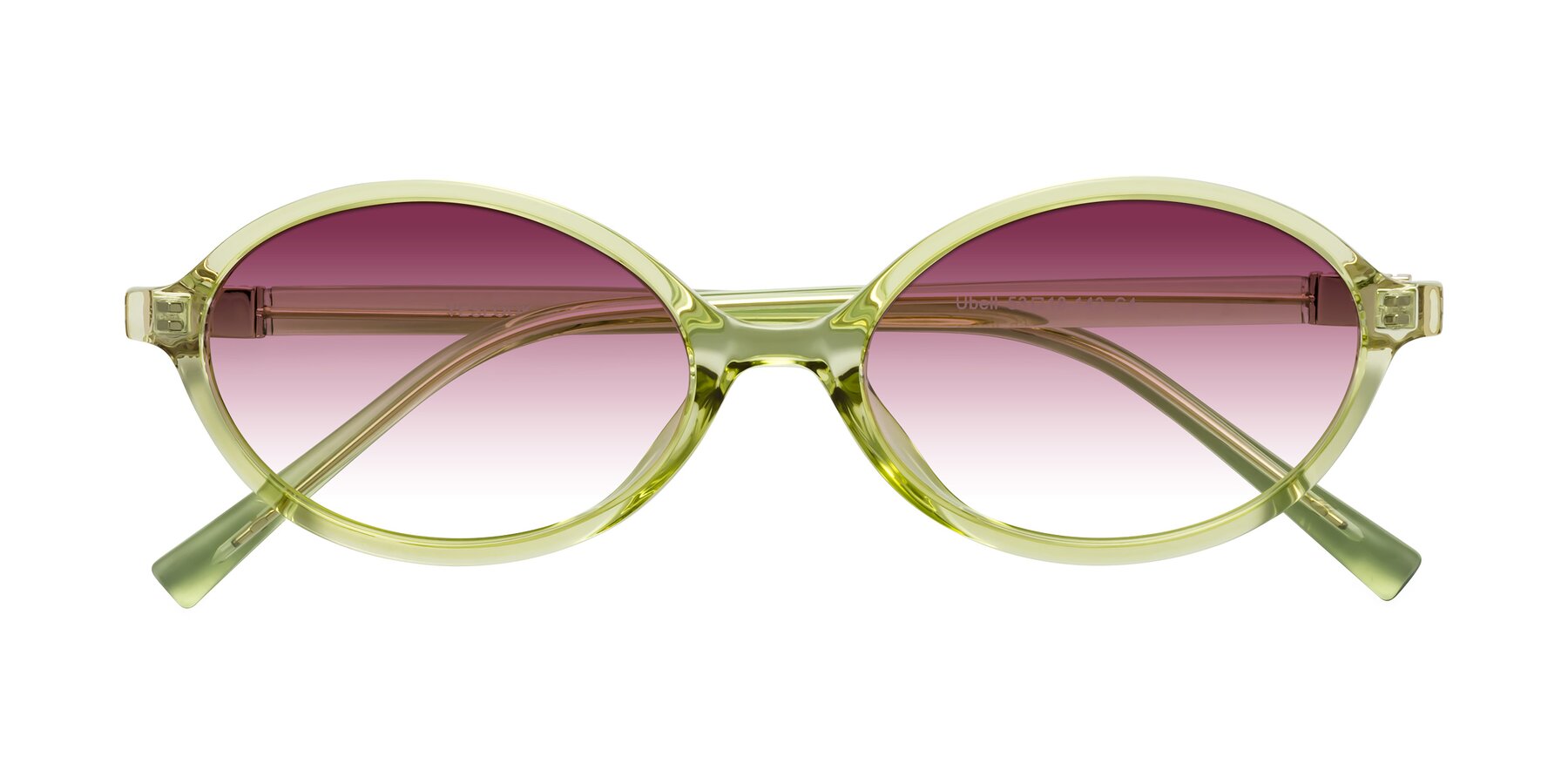 Folded Front of Ubell in Transparent Green with Wine Gradient Lenses