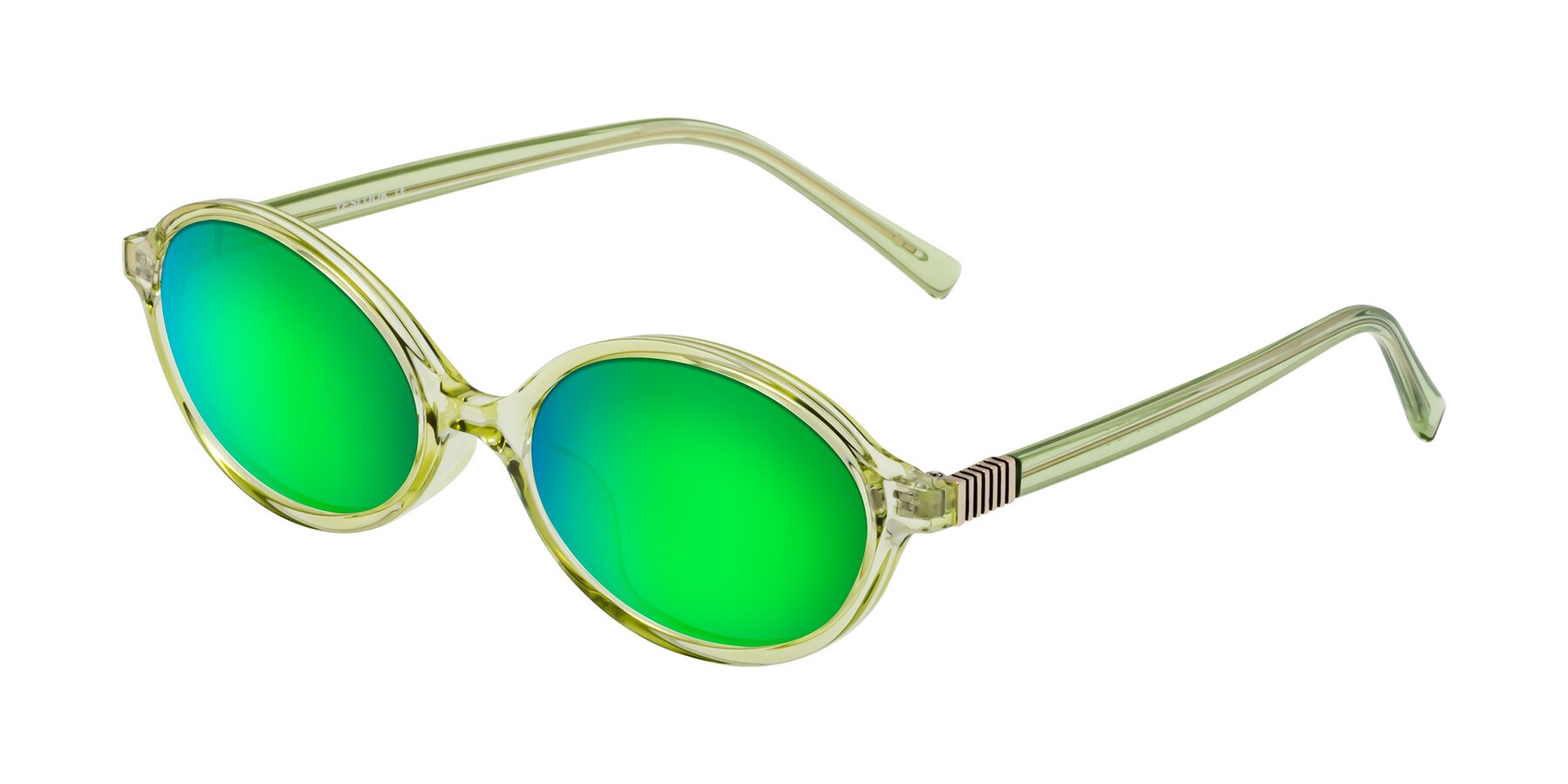 Angle of Ubell in Transparent Green with Green Mirrored Lenses