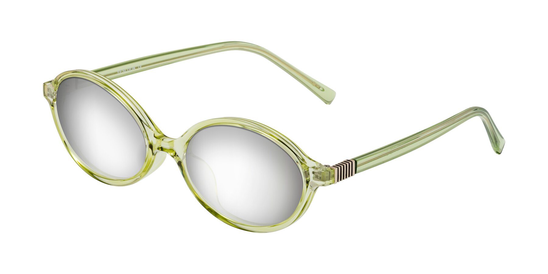 Angle of Ubell in Transparent Green with Silver Mirrored Lenses