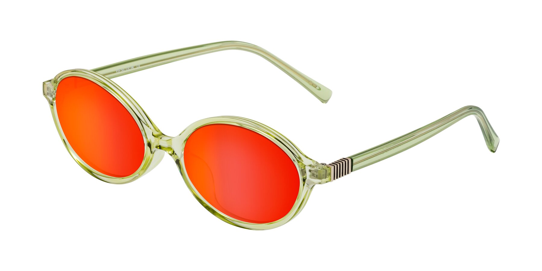 Angle of Ubell in Transparent Green with Red Gold Mirrored Lenses