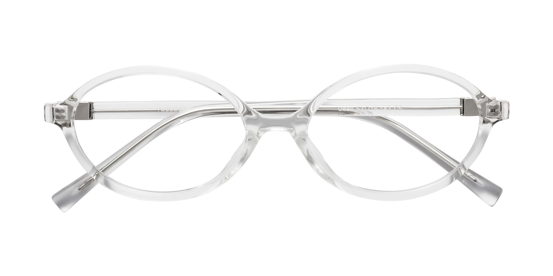 Folded Front of Ubell in Clear with Clear Reading Eyeglass Lenses