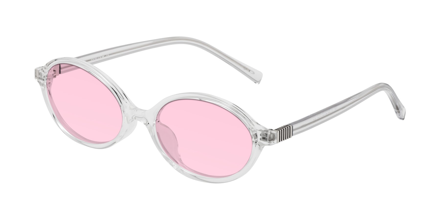 Angle of Ubell in Clear with Light Pink Tinted Lenses