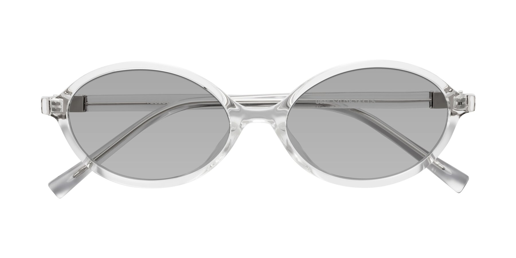 Folded Front of Ubell in Clear with Light Gray Tinted Lenses