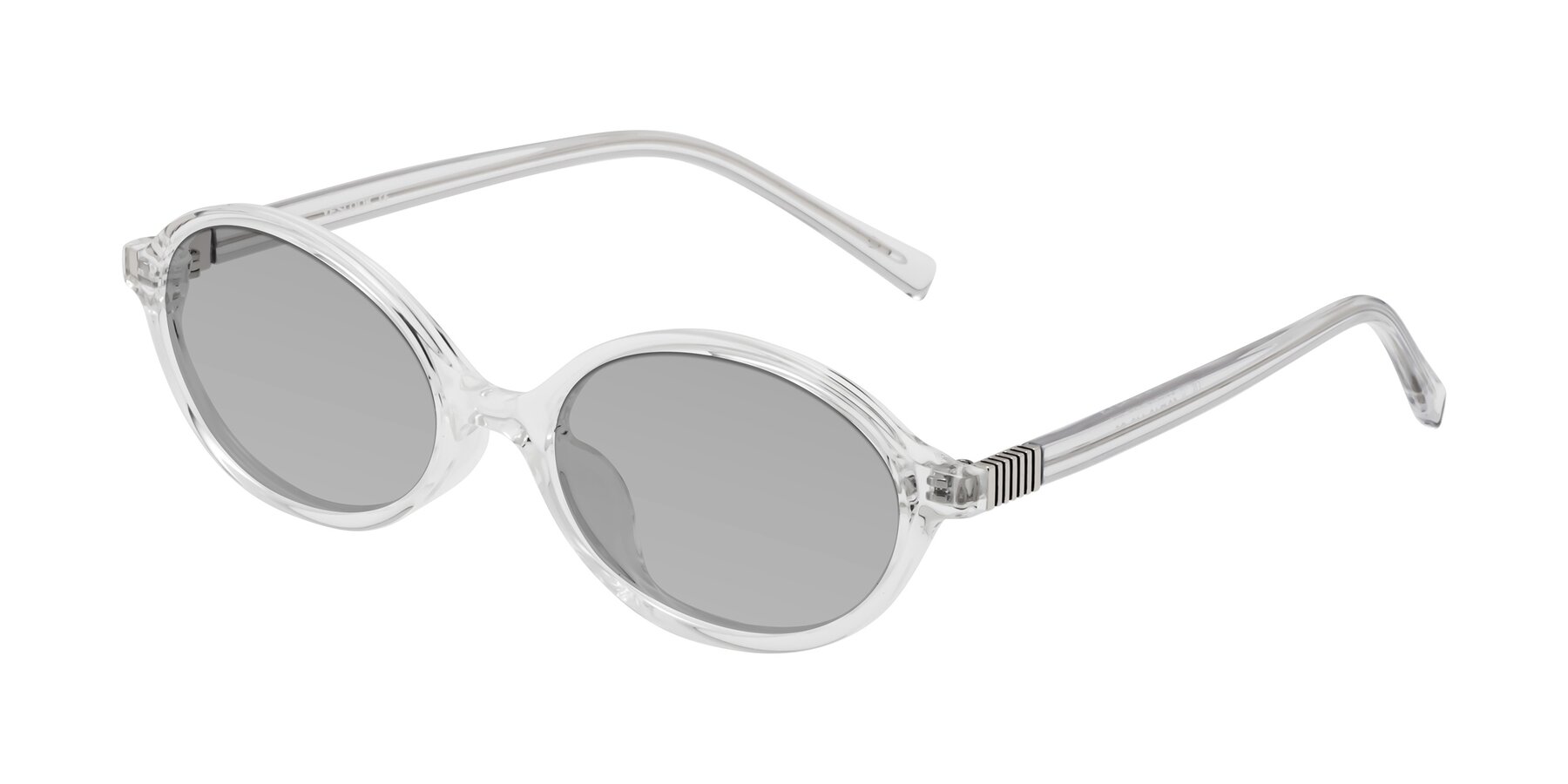 Angle of Ubell in Clear with Light Gray Tinted Lenses