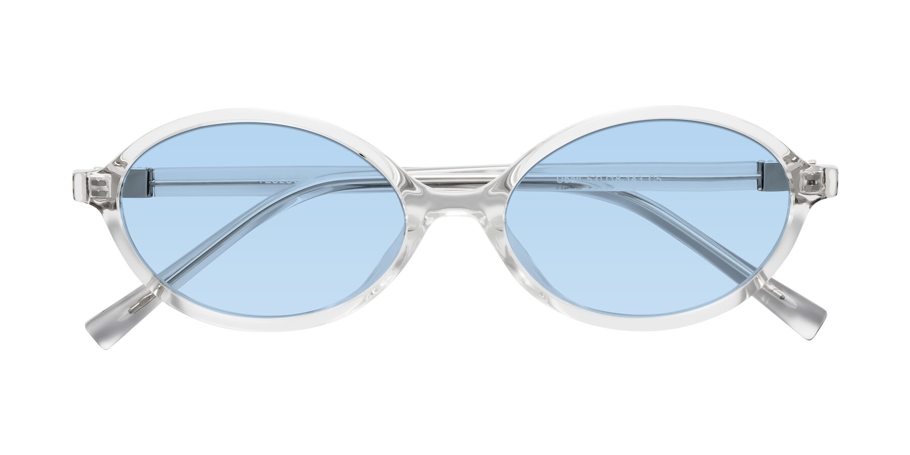 Folded Front of Ubell in Clear with Light Blue Tinted Lenses