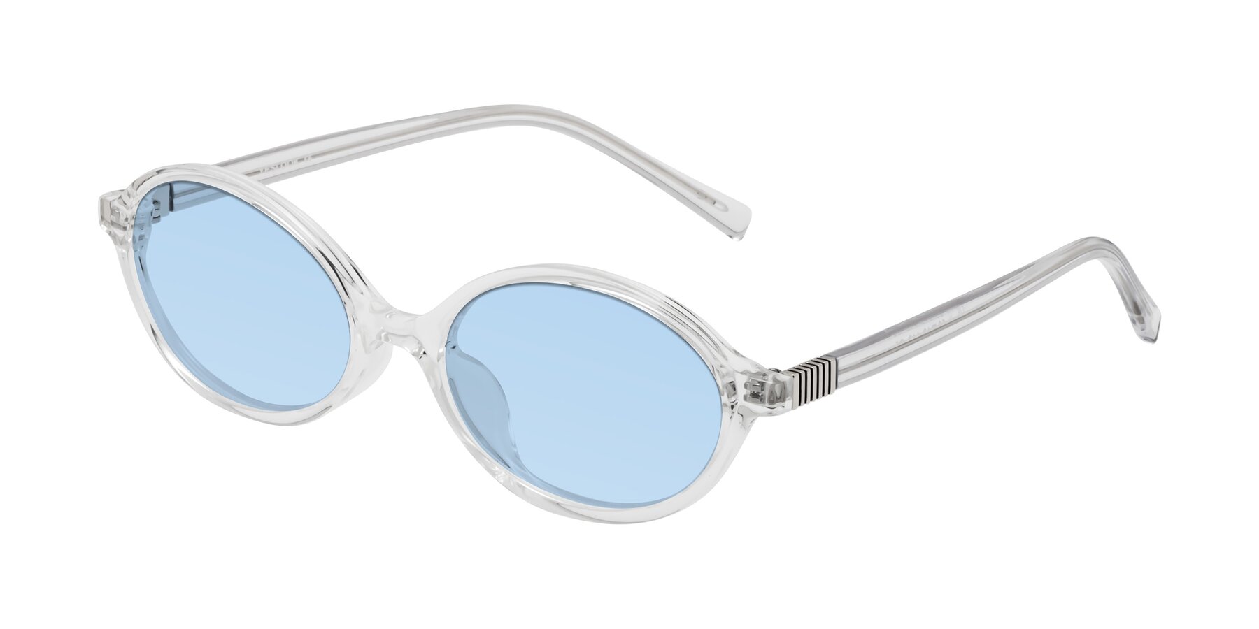Angle of Ubell in Clear with Light Blue Tinted Lenses