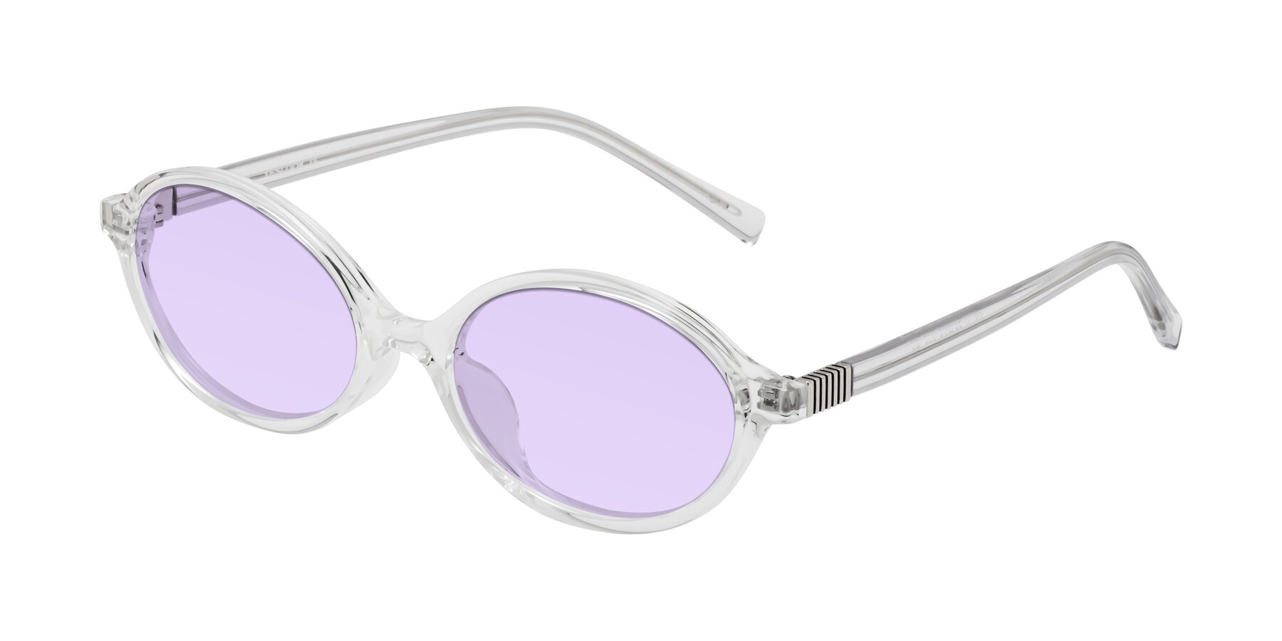 Angle of Ubell in Clear with Light Purple Tinted Lenses