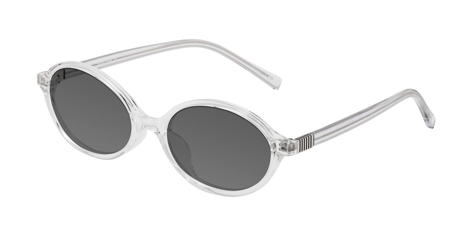 Angle of Ubell in Clear with Medium Gray Tinted Lenses