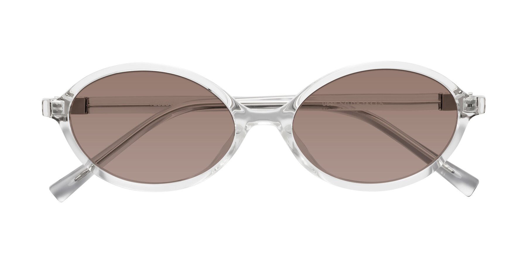 Folded Front of Ubell in Clear with Medium Brown Tinted Lenses