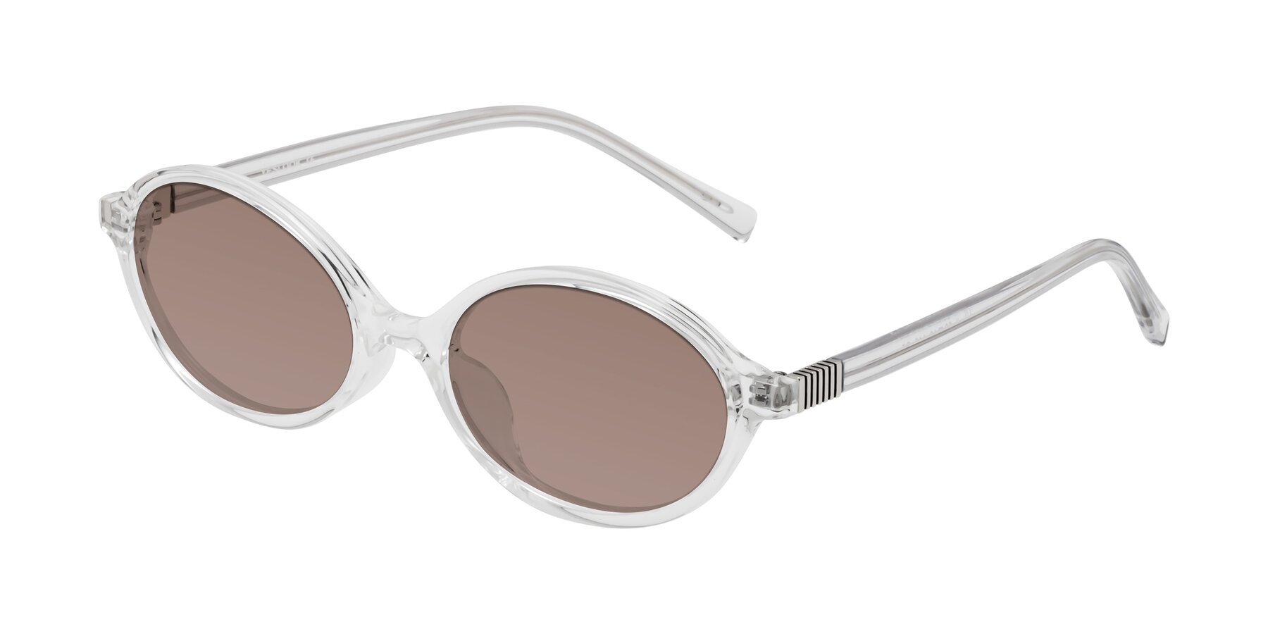 Angle of Ubell in Clear with Medium Brown Tinted Lenses