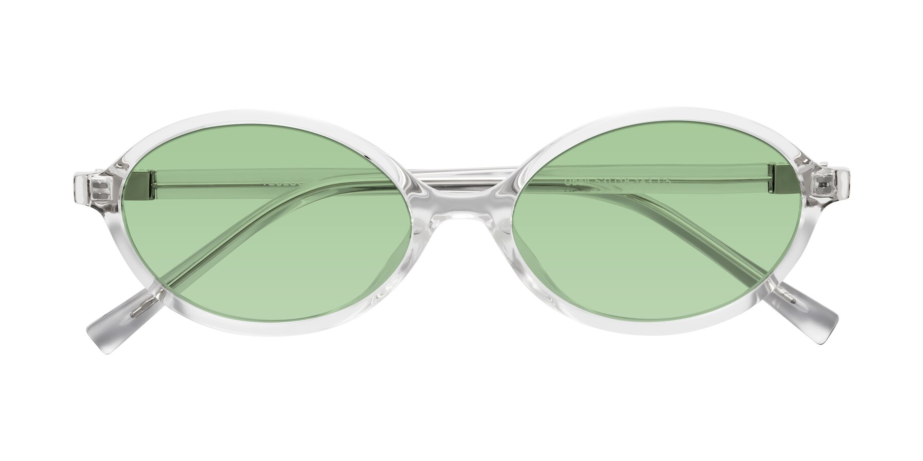 Folded Front of Ubell in Clear with Medium Green Tinted Lenses