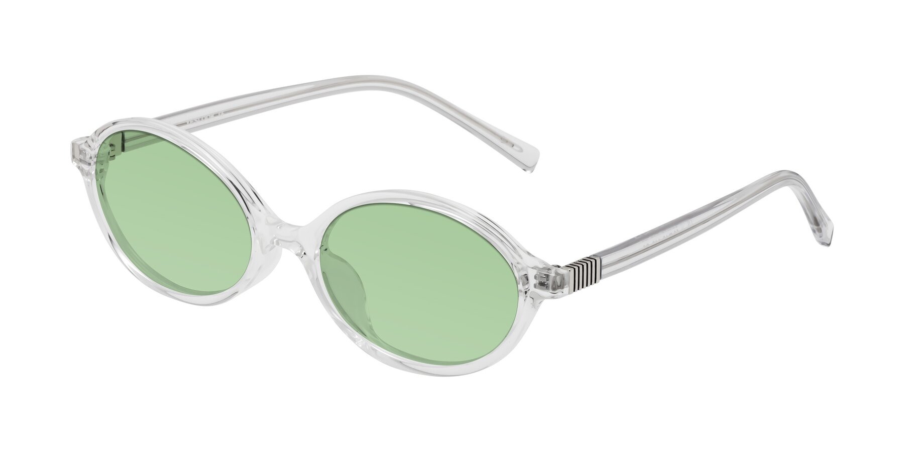 Angle of Ubell in Clear with Medium Green Tinted Lenses