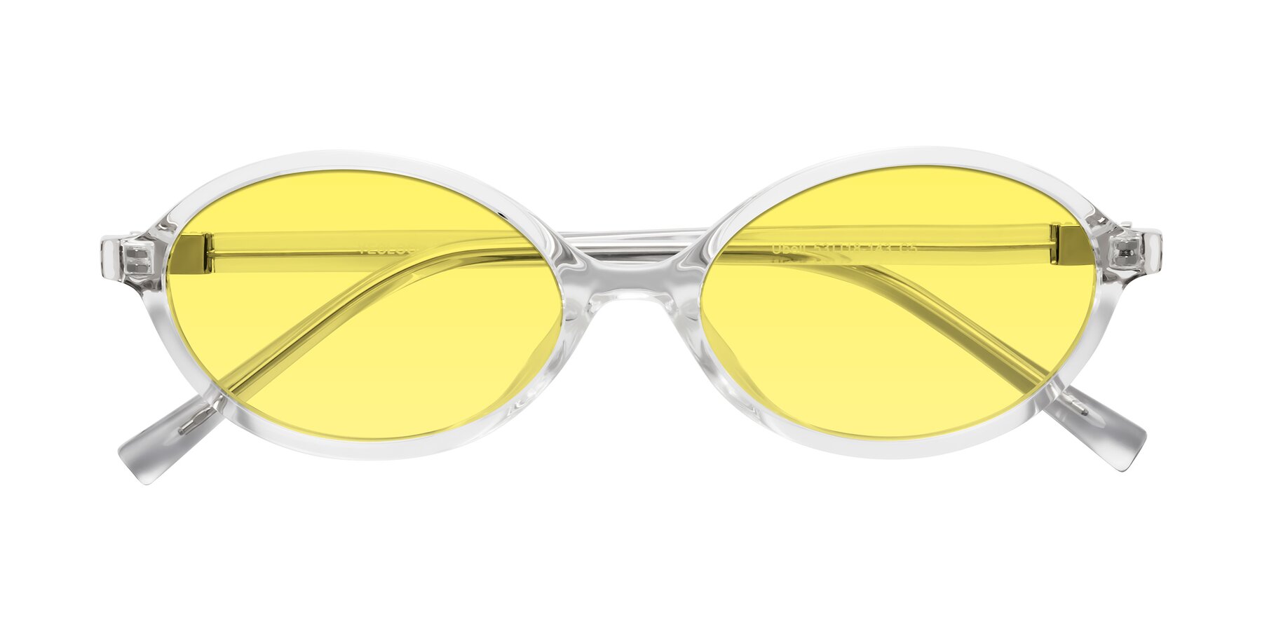 Folded Front of Ubell in Clear with Medium Yellow Tinted Lenses