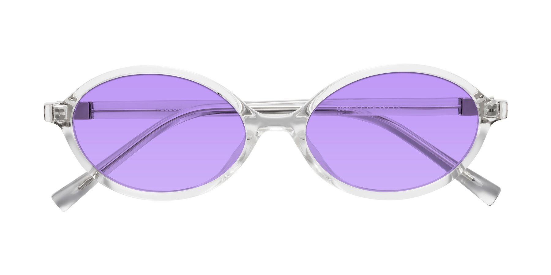 Folded Front of Ubell in Clear with Medium Purple Tinted Lenses