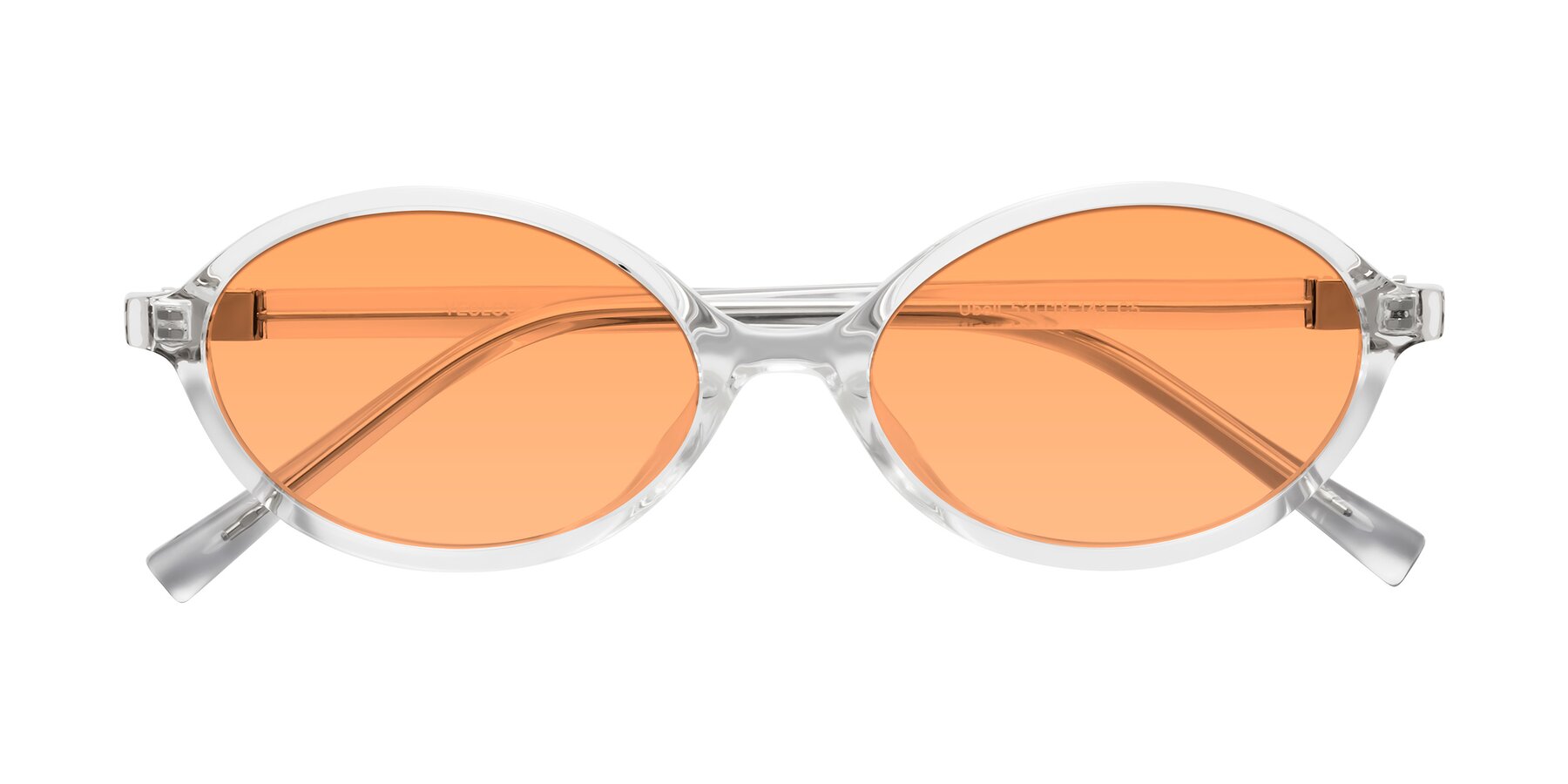 Folded Front of Ubell in Clear with Medium Orange Tinted Lenses