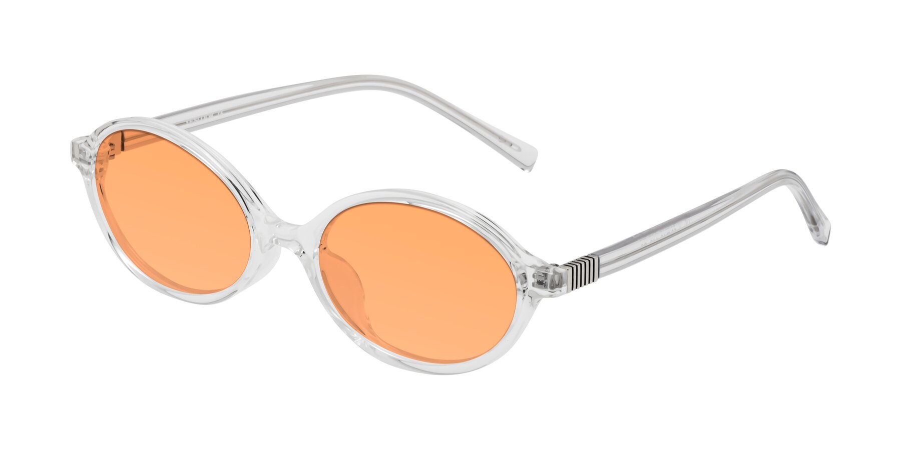 Angle of Ubell in Clear with Medium Orange Tinted Lenses