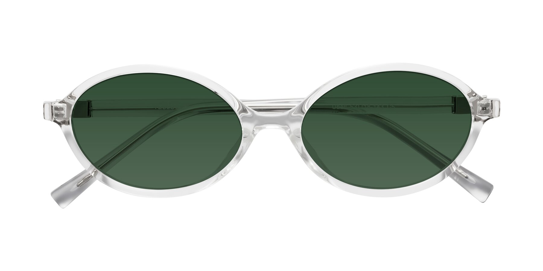Folded Front of Ubell in Clear with Green Tinted Lenses