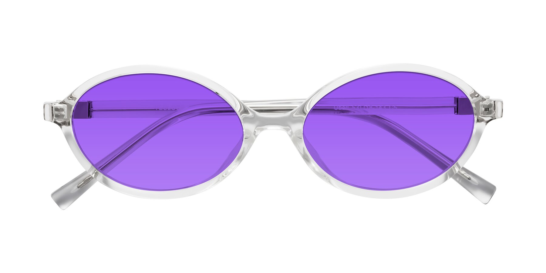 Folded Front of Ubell in Clear with Purple Tinted Lenses