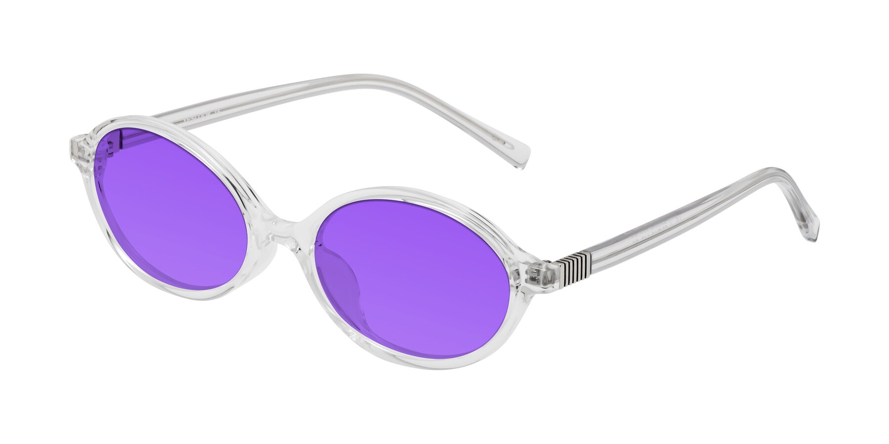 Angle of Ubell in Clear with Purple Tinted Lenses