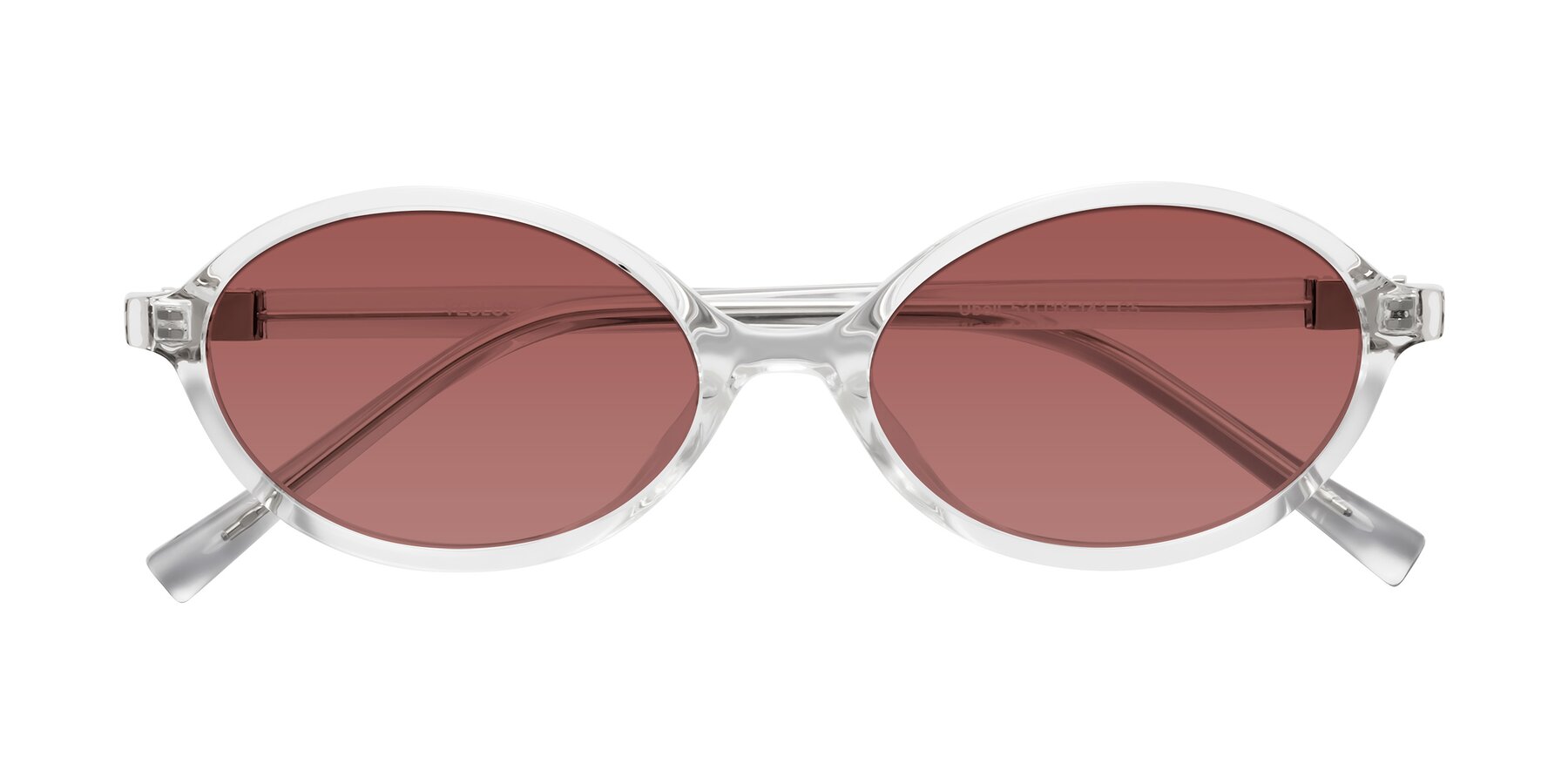 Folded Front of Ubell in Clear with Garnet Tinted Lenses