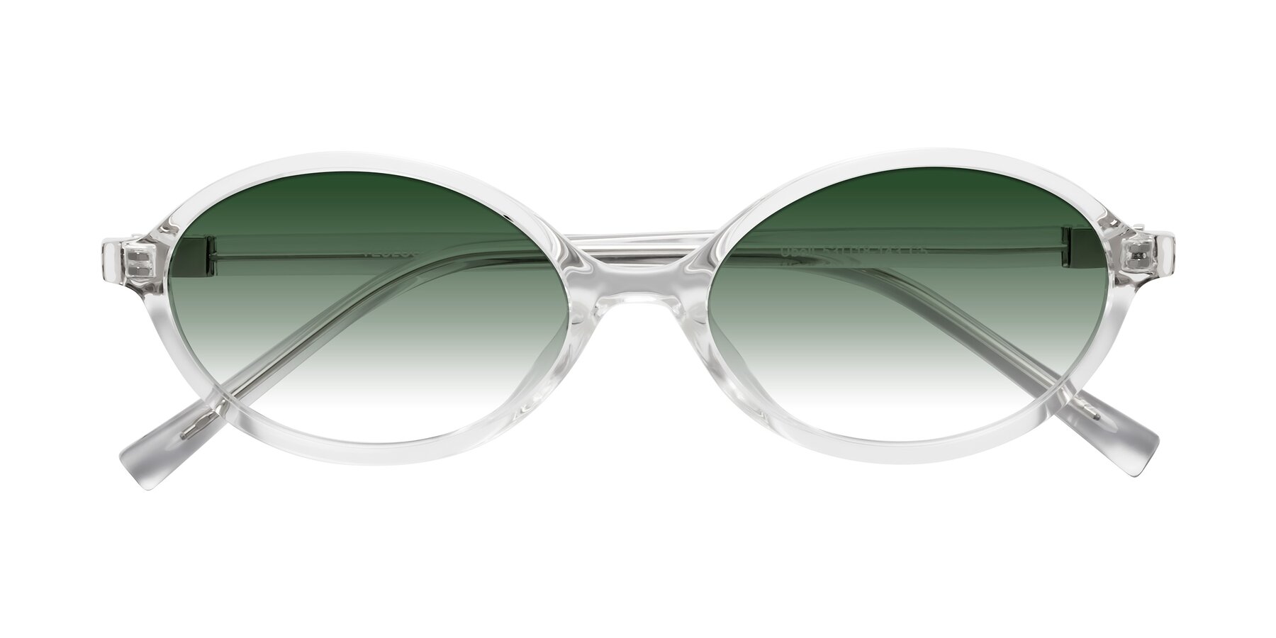 Folded Front of Ubell in Clear with Green Gradient Lenses