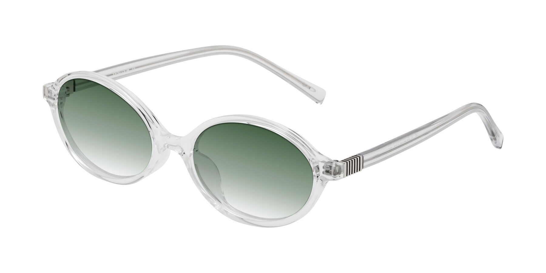 Angle of Ubell in Clear with Green Gradient Lenses