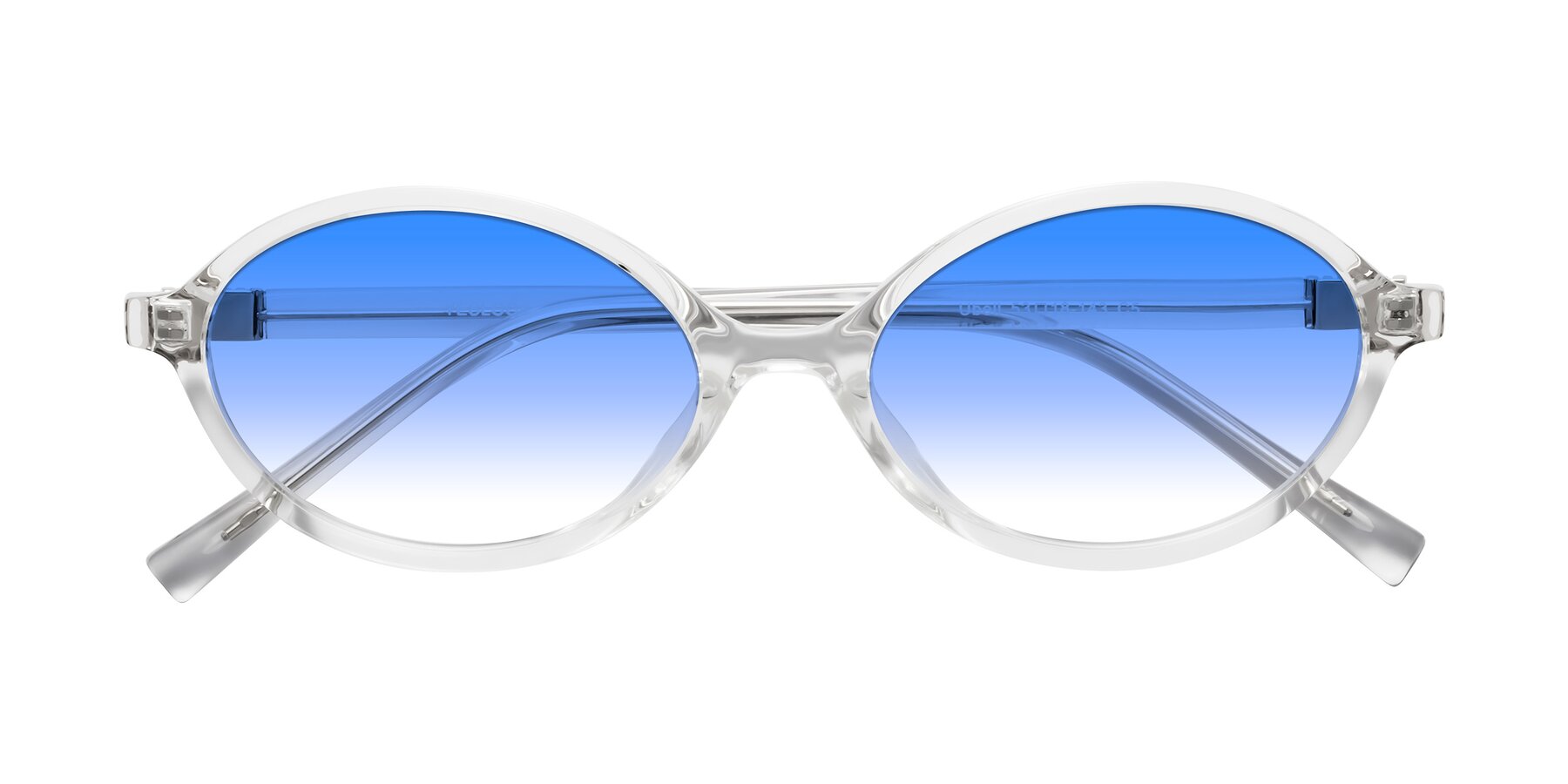 Folded Front of Ubell in Clear with Blue Gradient Lenses