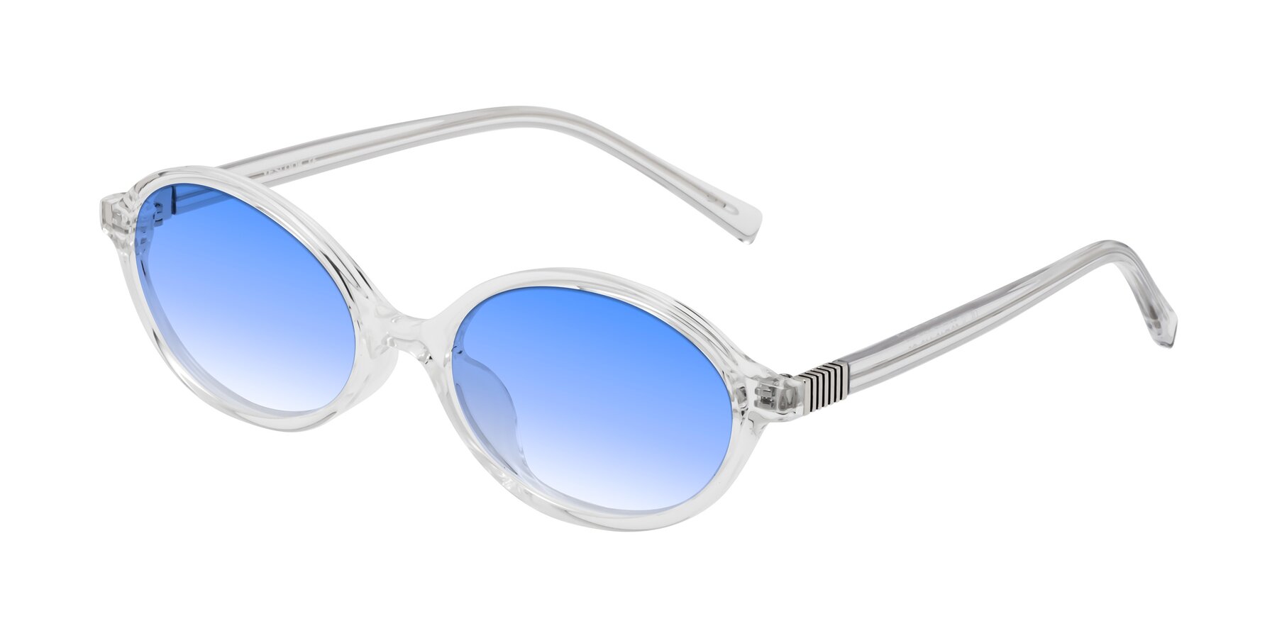 Angle of Ubell in Clear with Blue Gradient Lenses