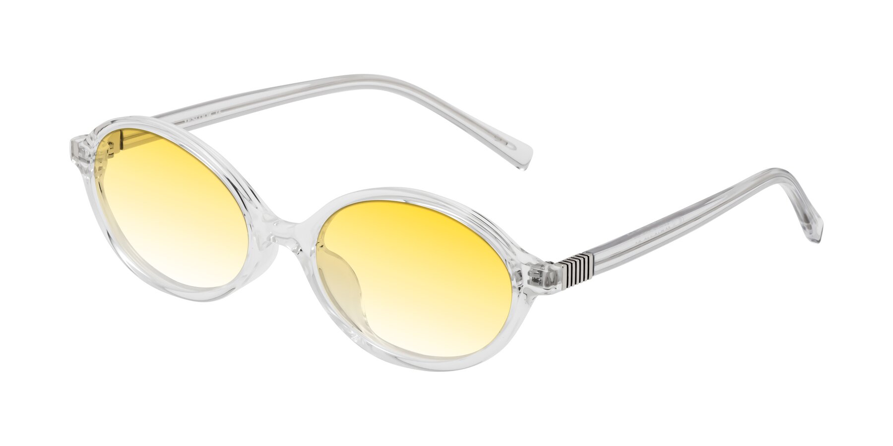 Angle of Ubell in Clear with Yellow Gradient Lenses