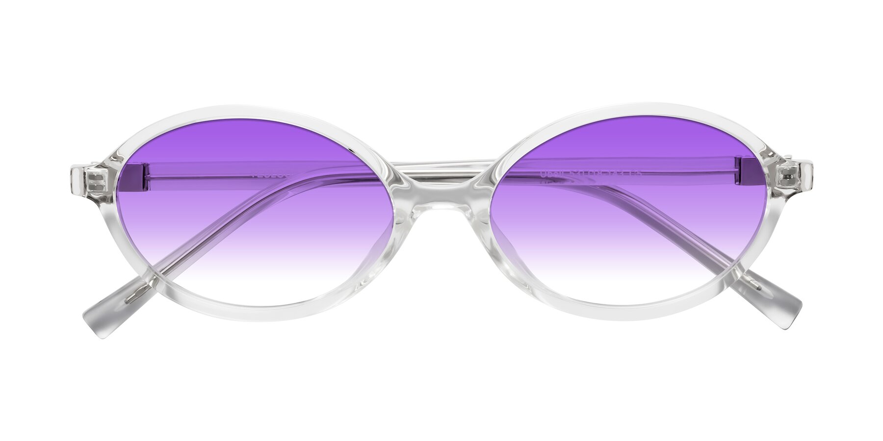 Folded Front of Ubell in Clear with Purple Gradient Lenses