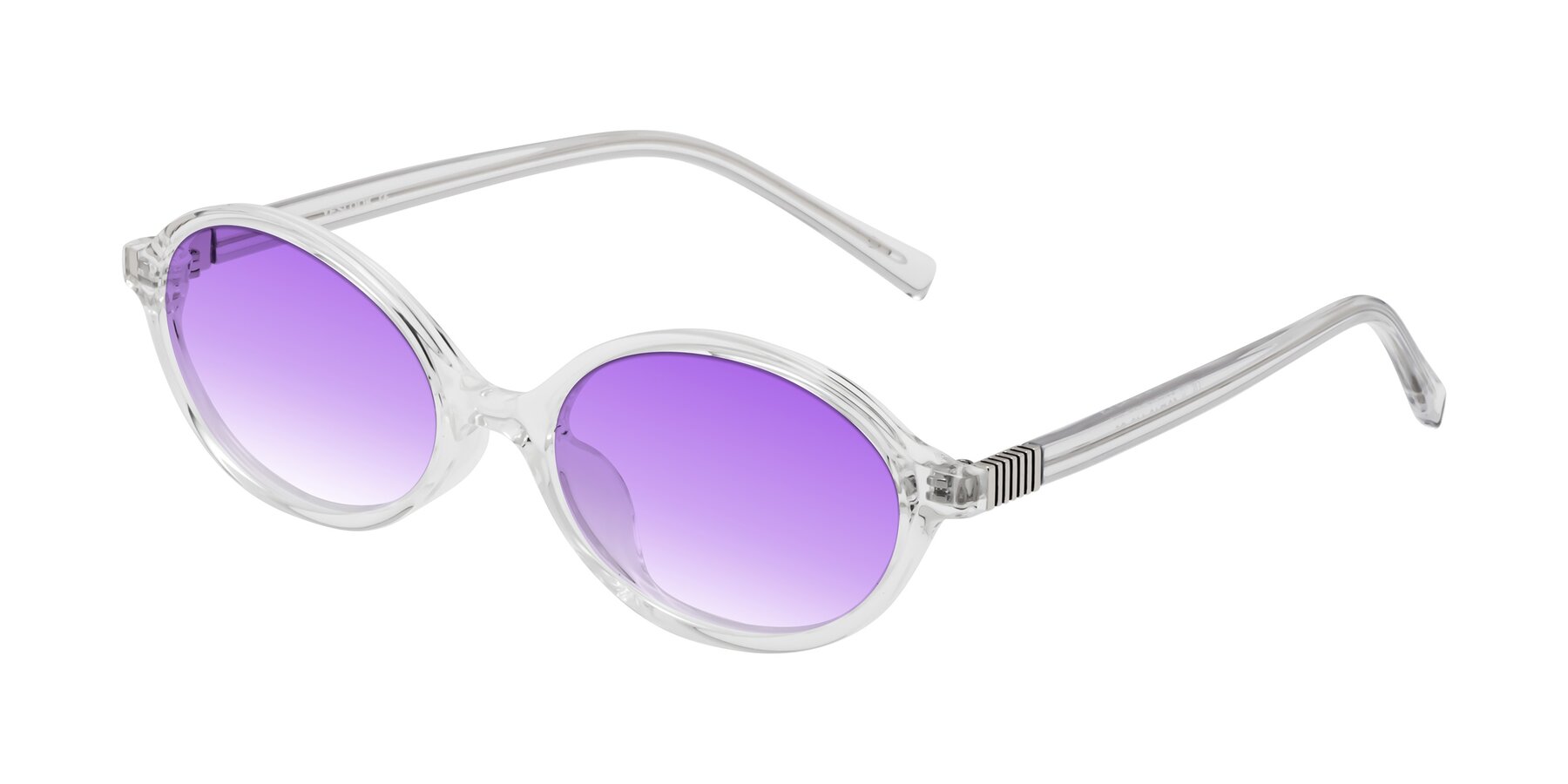 Angle of Ubell in Clear with Purple Gradient Lenses