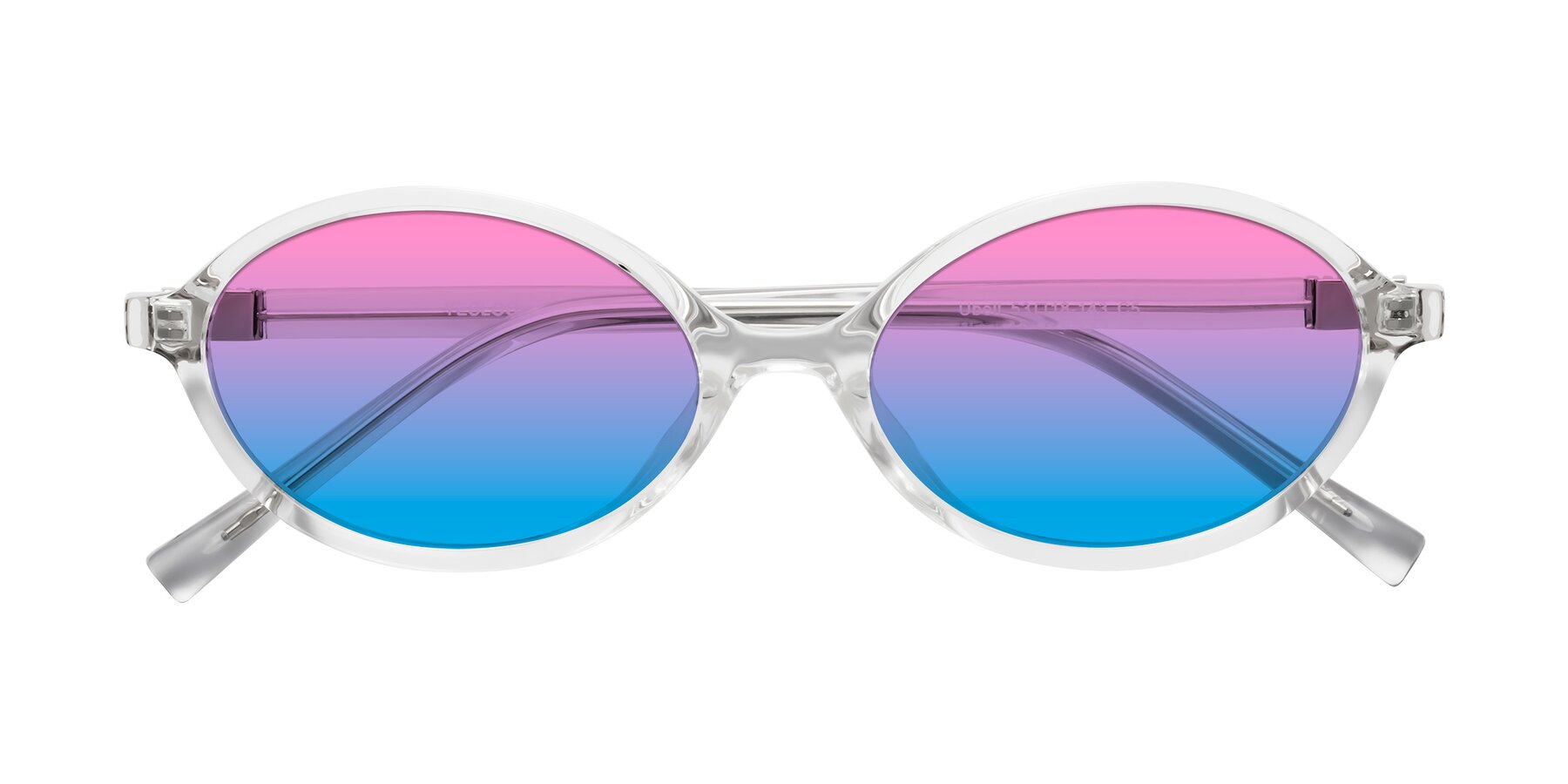Folded Front of Ubell in Clear with Pink / Blue Gradient Lenses