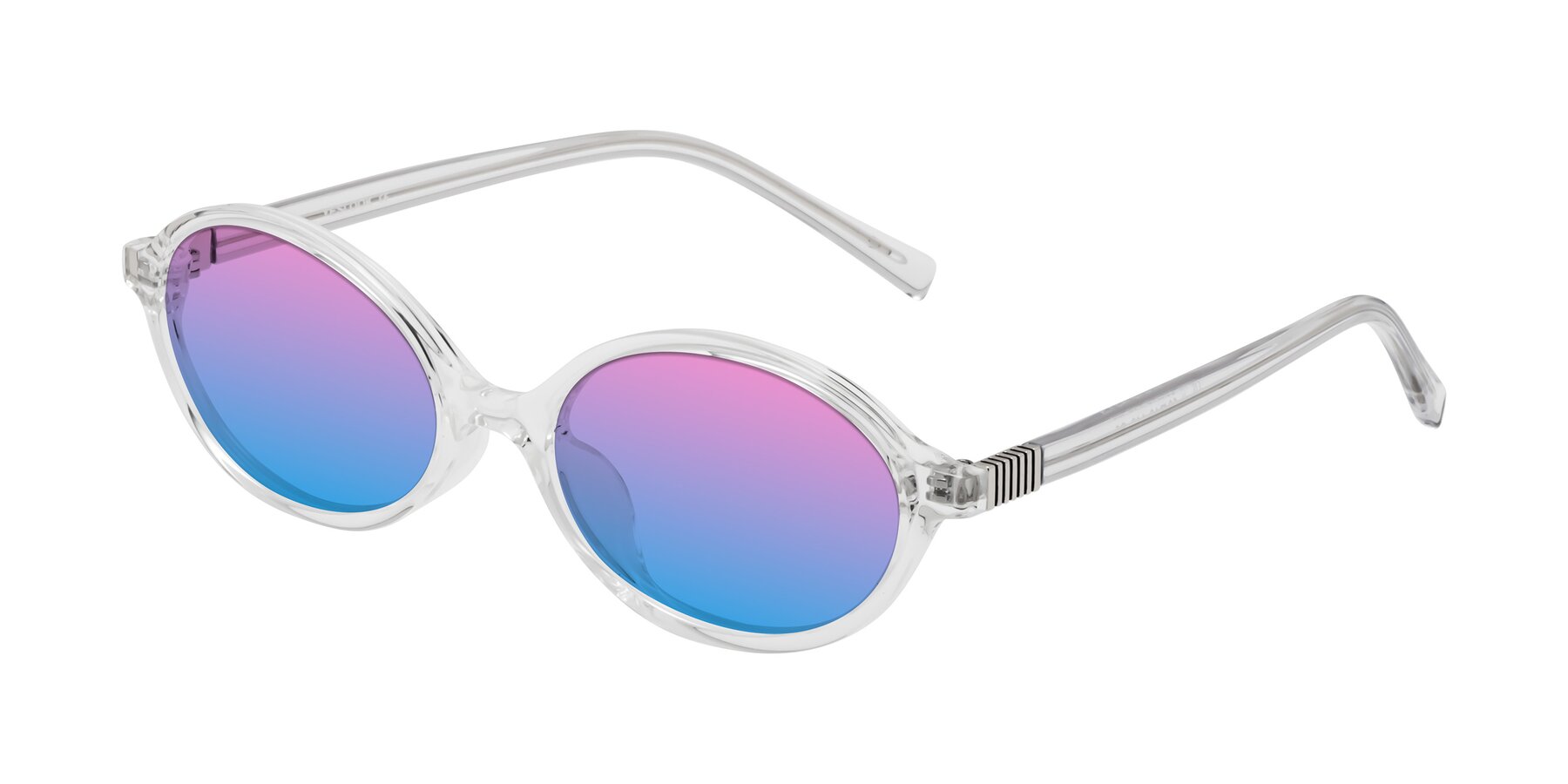 Angle of Ubell in Clear with Pink / Blue Gradient Lenses