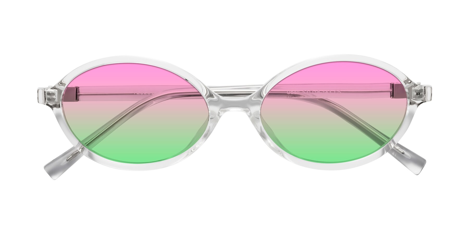 Folded Front of Ubell in Clear with Pink / Green Gradient Lenses