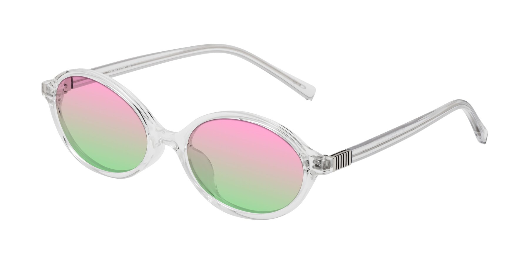 Angle of Ubell in Clear with Pink / Green Gradient Lenses