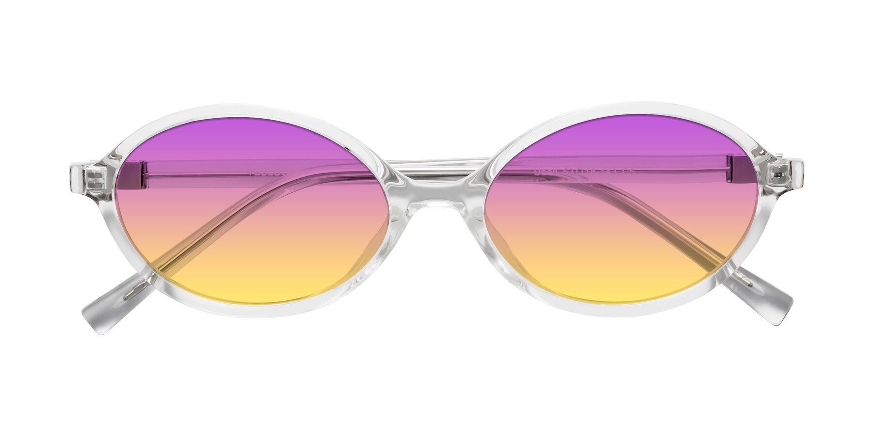 Folded Front of Ubell in Clear with Purple / Yellow Gradient Lenses