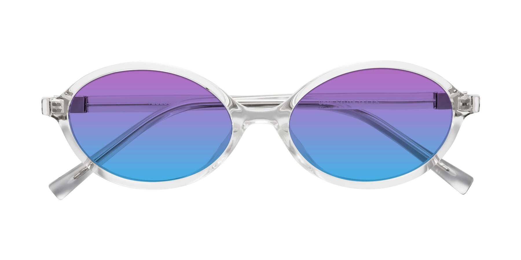 Folded Front of Ubell in Clear with Purple / Blue Gradient Lenses