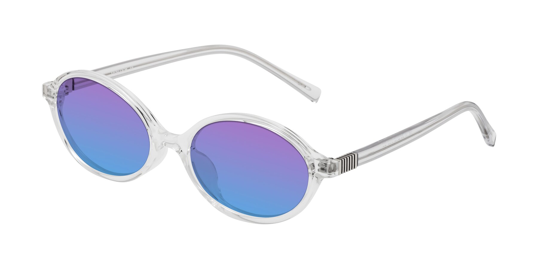 Angle of Ubell in Clear with Purple / Blue Gradient Lenses