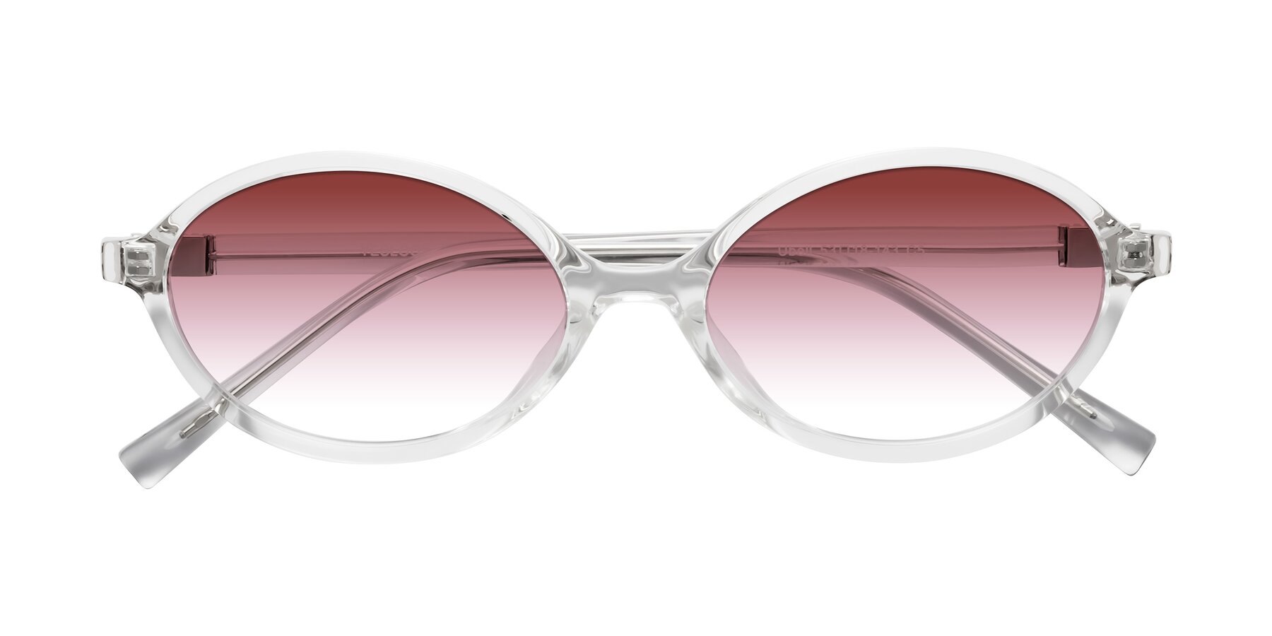 Folded Front of Ubell in Clear with Garnet Gradient Lenses