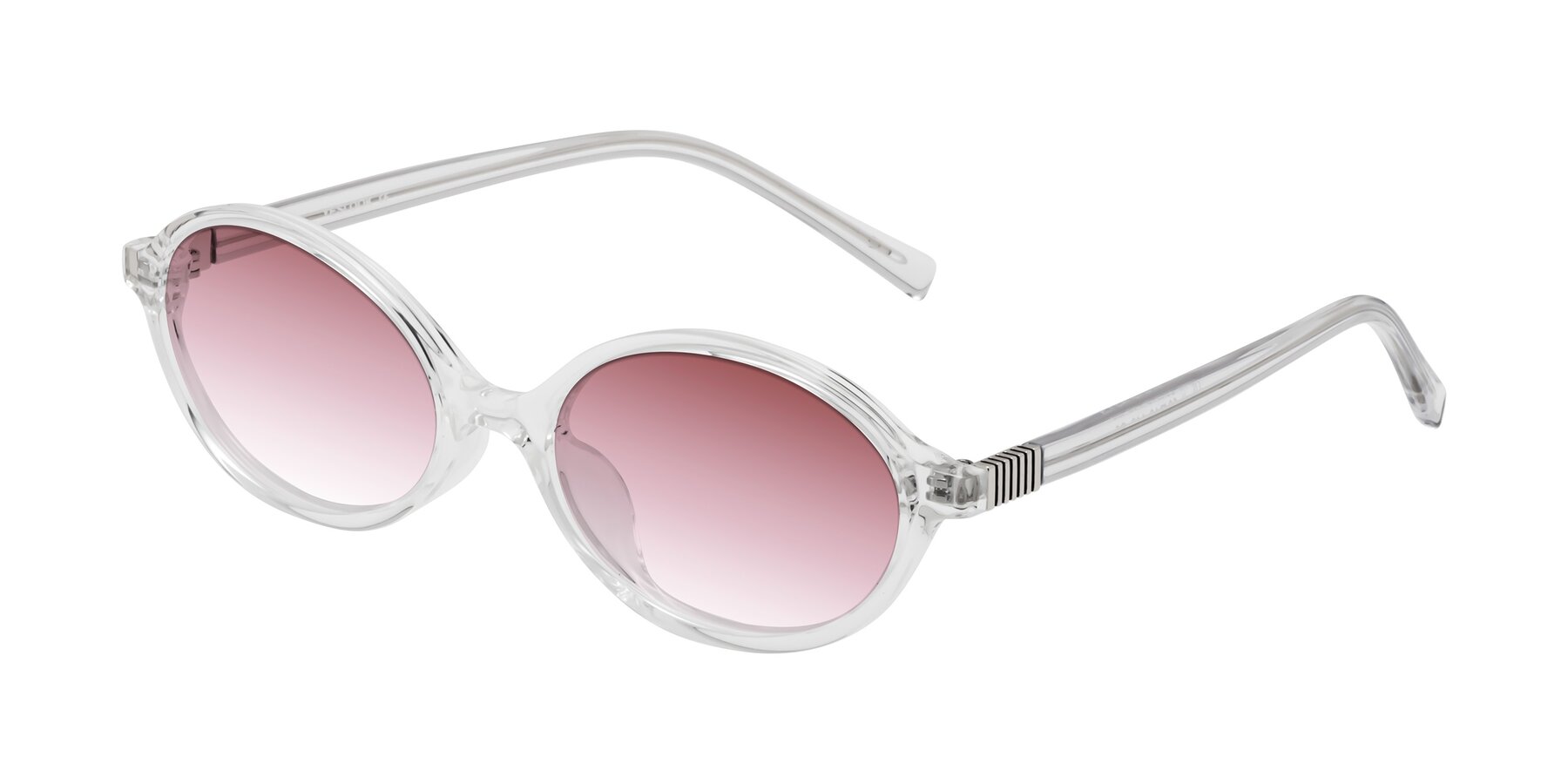 Angle of Ubell in Clear with Garnet Gradient Lenses