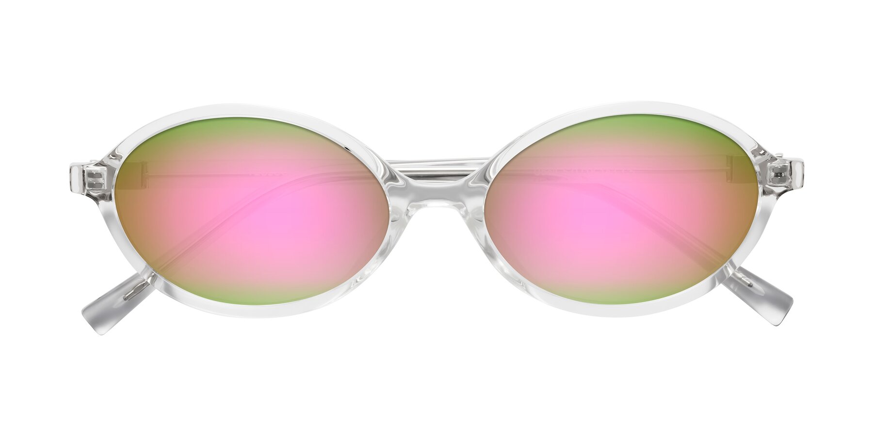 Folded Front of Ubell in Clear with Pink Mirrored Lenses