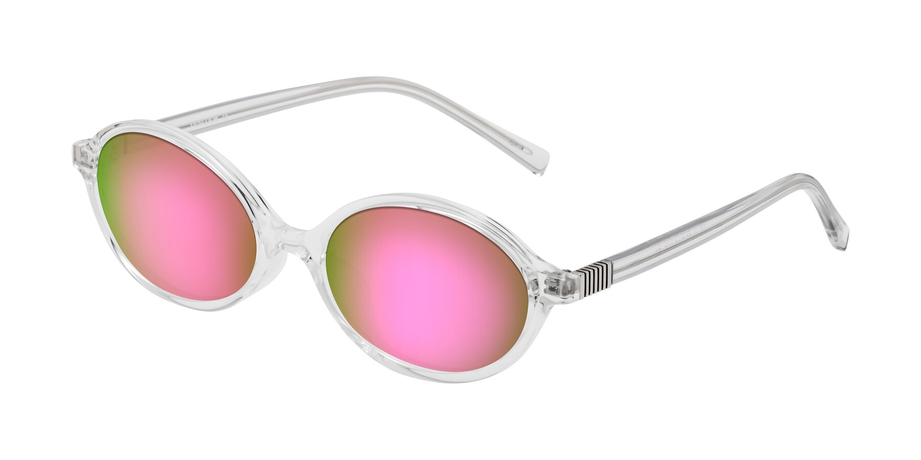 Angle of Ubell in Clear with Pink Mirrored Lenses