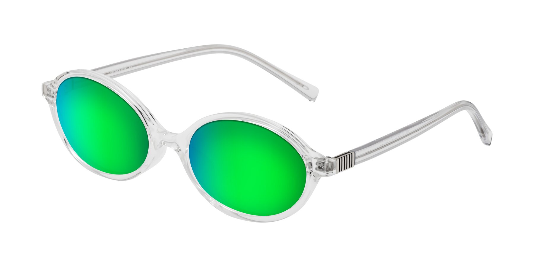 Angle of Ubell in Clear with Green Mirrored Lenses