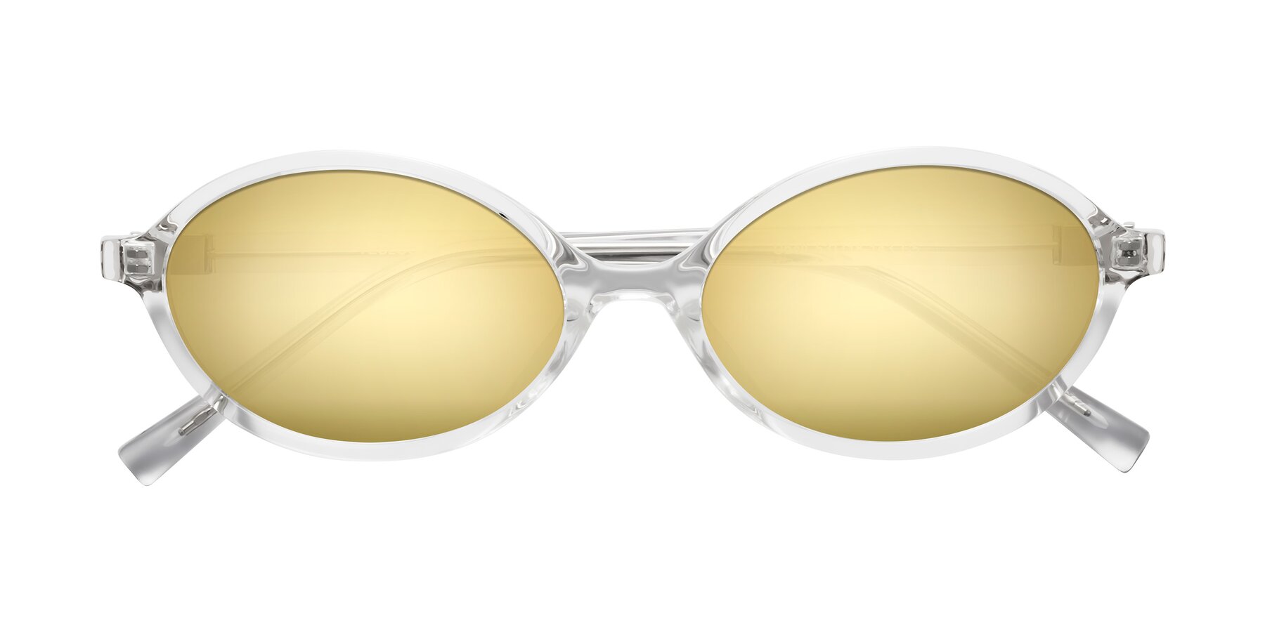 Folded Front of Ubell in Clear with Gold Mirrored Lenses