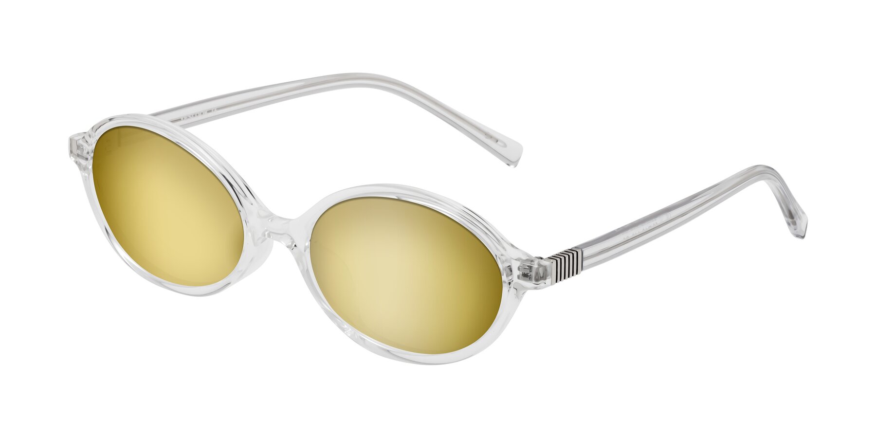 Angle of Ubell in Clear with Gold Mirrored Lenses