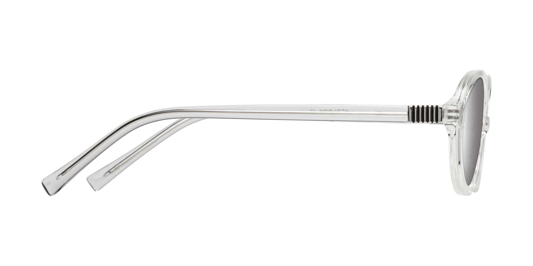 Side of Ubell in Clear with Silver Mirrored Lenses