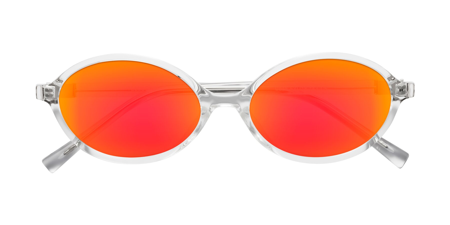 Folded Front of Ubell in Clear with Red Gold Mirrored Lenses