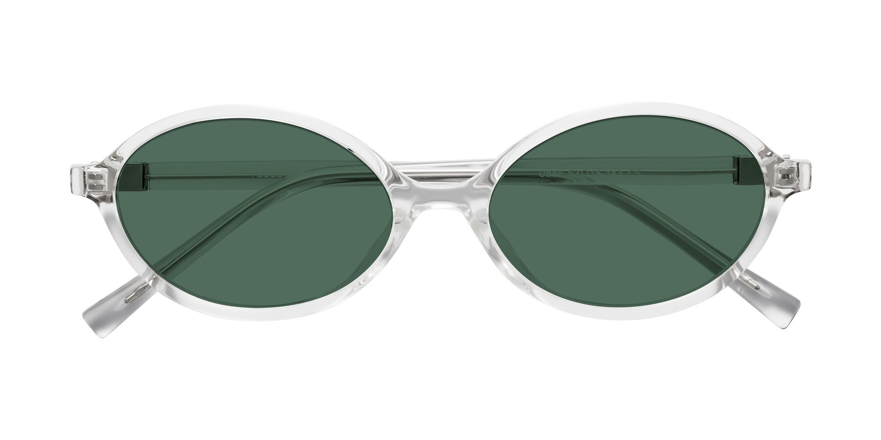 Folded Front of Ubell in Clear with Green Polarized Lenses