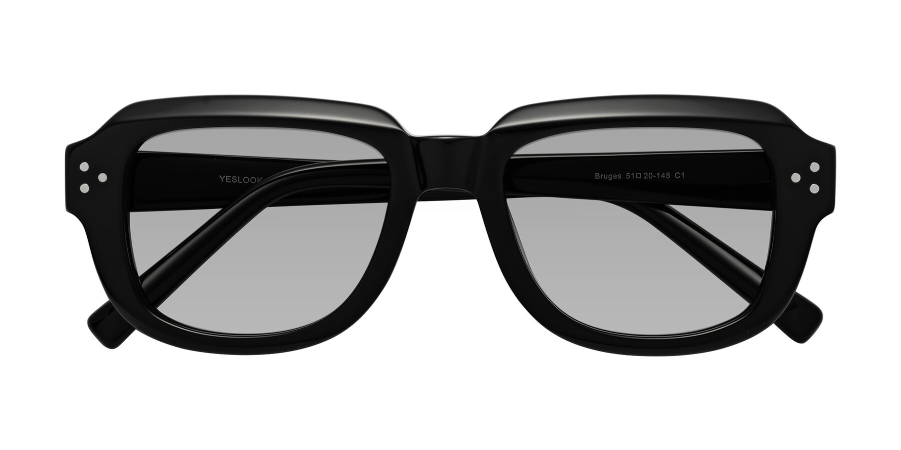 Folded Front of Bruges in Black with Light Gray Tinted Lenses